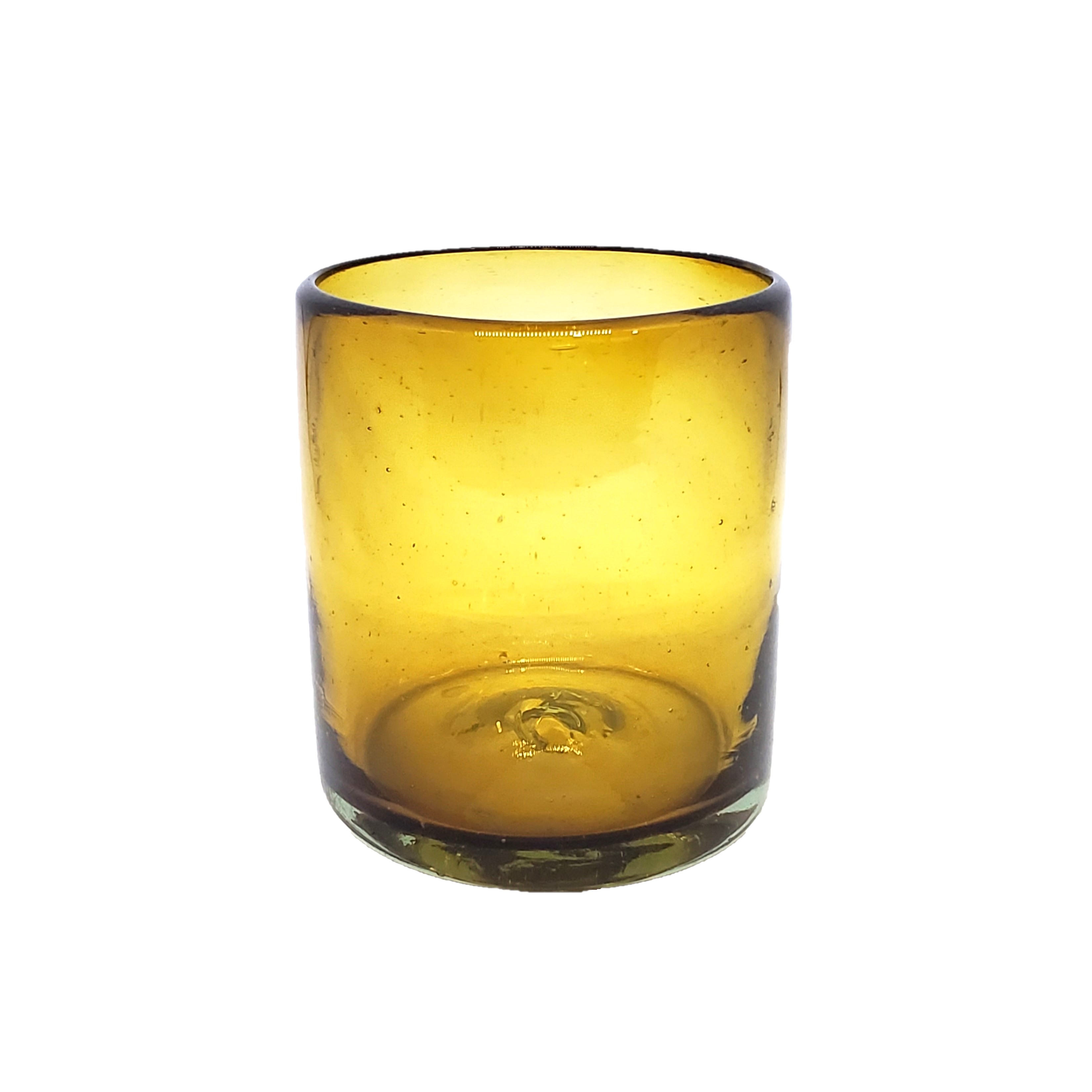 New Items / Solid Amber 9 oz Short Tumblers (set of 6) / Enhance your favorite drink with these colorful handcrafted glasses.